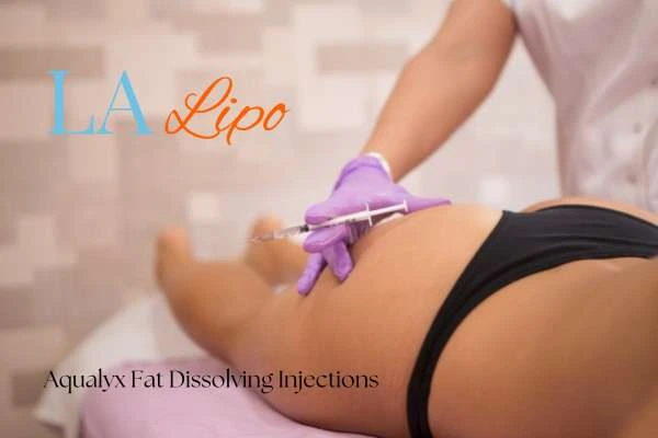 Woman having fat dissolving injections Greater London (Lewisham) on thighs