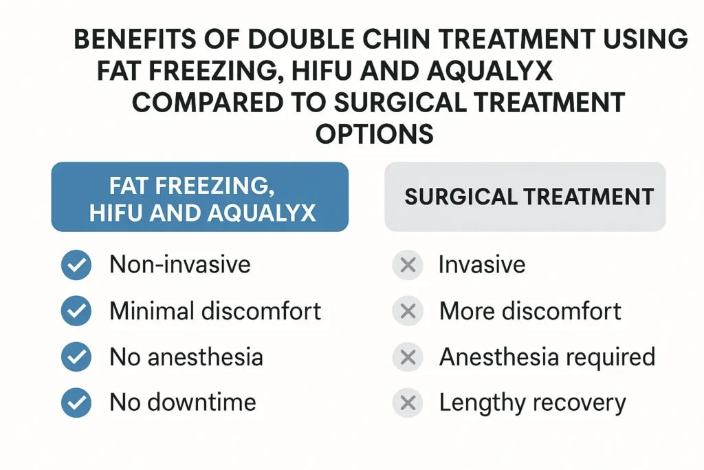 Graphic about the benefits of double chin treatment Greater London (Lewisham) - from LA LIPO