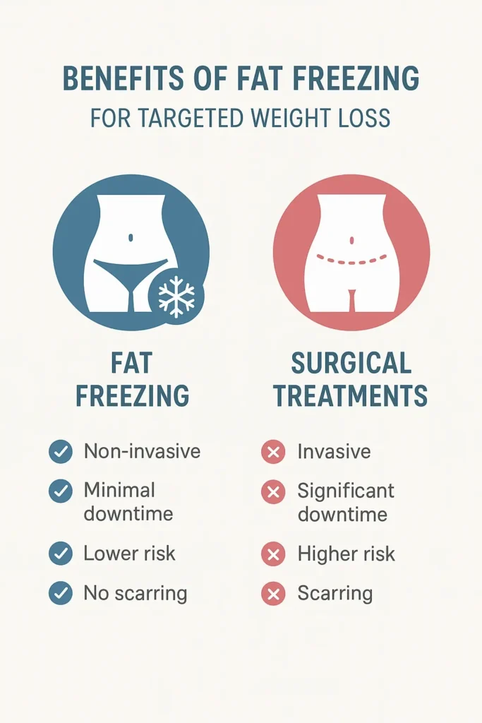 graphic showing the benefits of fat freezing Greater London (Lewisham)