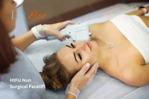 Woman having Hi-Fu to reduce wrinkles Greater London (Lewisham).