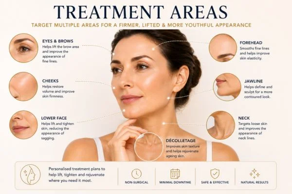 Areas of treatment for the ultimate lift tighten treatment Greater London (Lewisham)